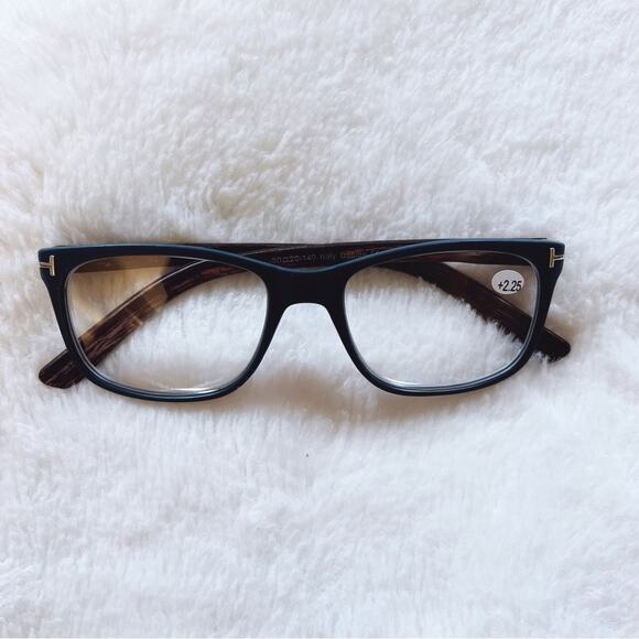 Olivia Blue with Dark Wood Reader Glasses - Picture 1 of 11